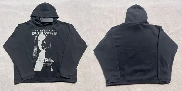 Design Exposed Christina Graphic Hoodie Black - 1