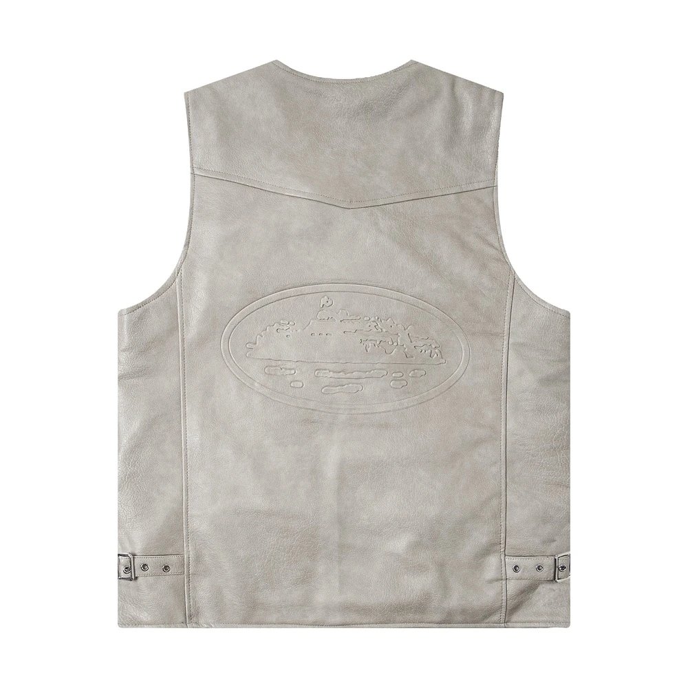 Design Leather Vest Gray - 3