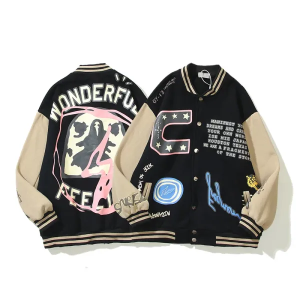 Design Varsity Jacket Multicolor Streetwear Outerwear - 1