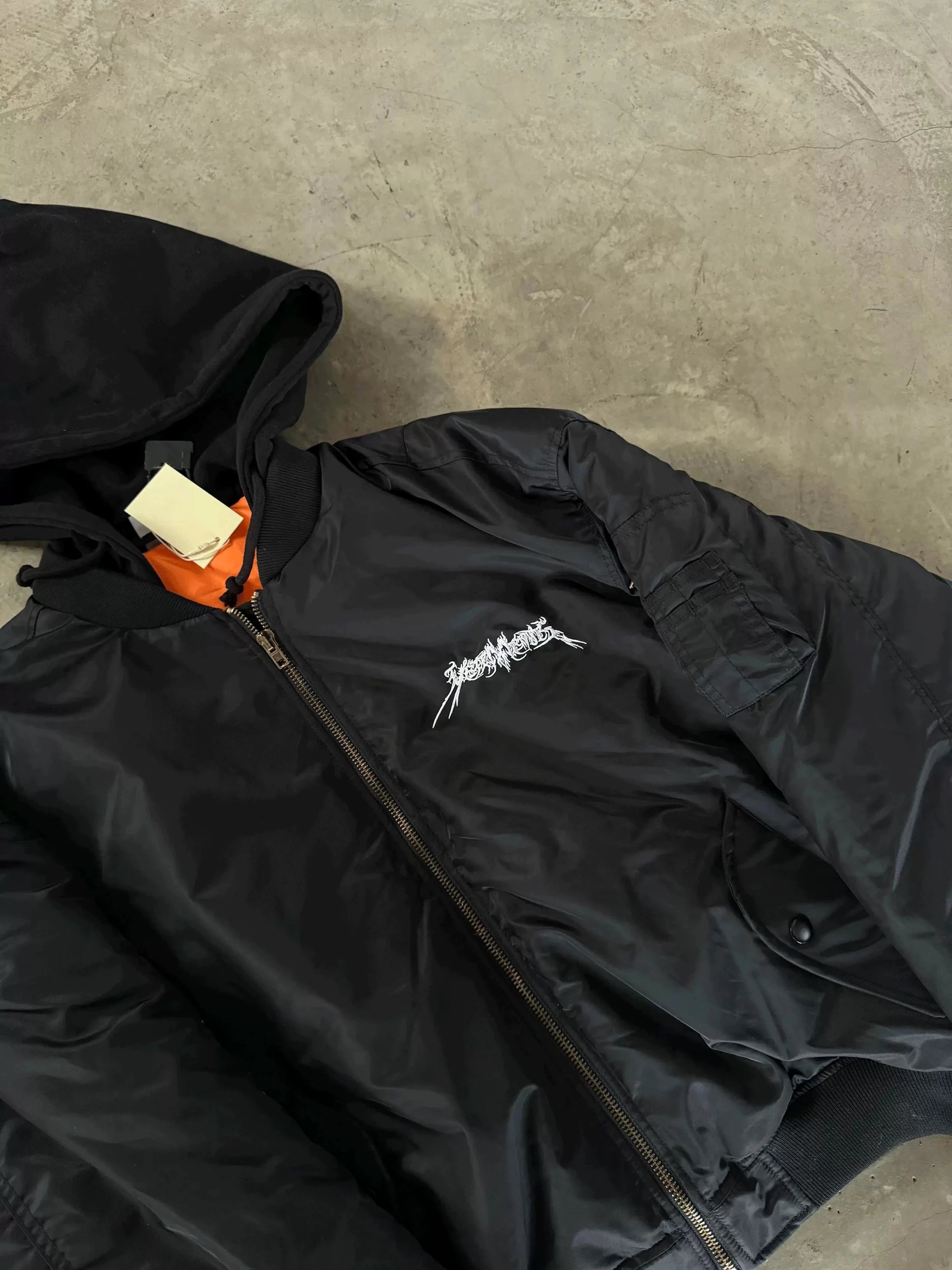 Hellstar Studios Hooded MA-1 Bomber Jacket Black Outerwear.jacket - 3