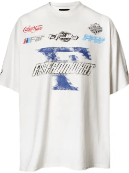Far From What Graphic Print Oversized T-Shirt White - 5