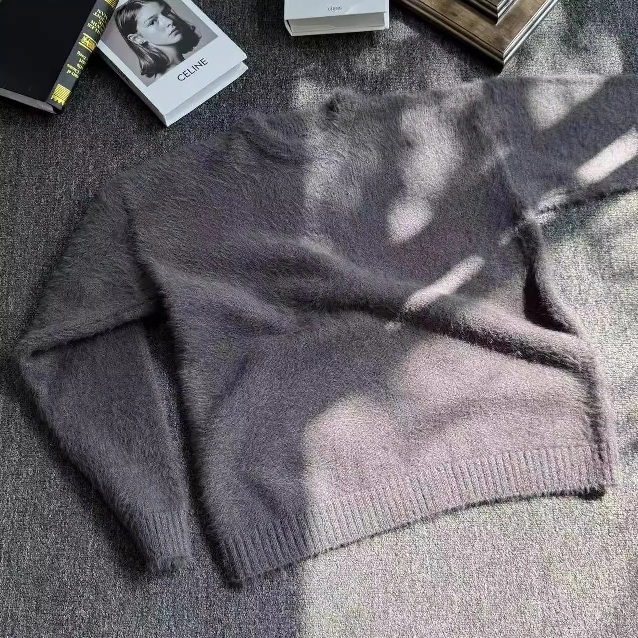 Other Crewneck Sweater Fuzzy Grey