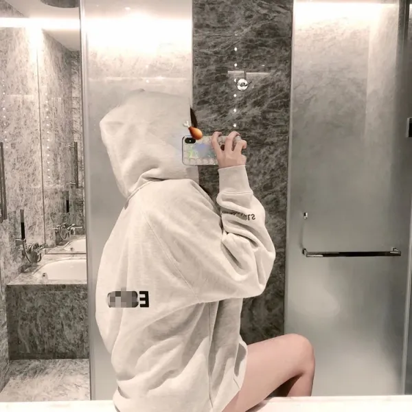 Essentials Oversized Hoodie Gray Hoodie - 1