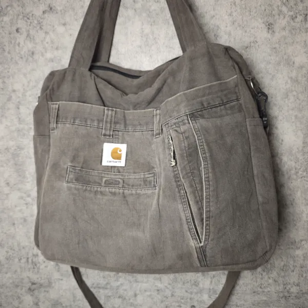 Carhartt Work In Progress Carhartt WIP Upcycled Denim Tote Bag Gray Tote Bag - 1