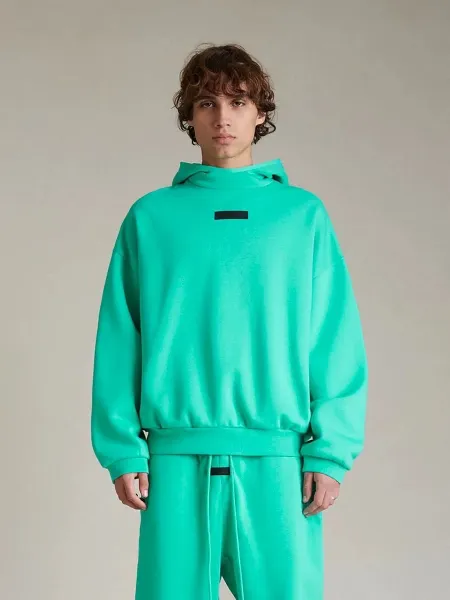 Off-White Hooded Sweatshirt Set in Turquoise Tracksuit - 1