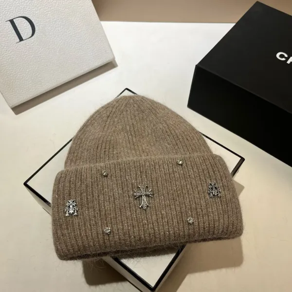 Chrome Hearts Cross-Embellished Lilac Knit Beanie - 2