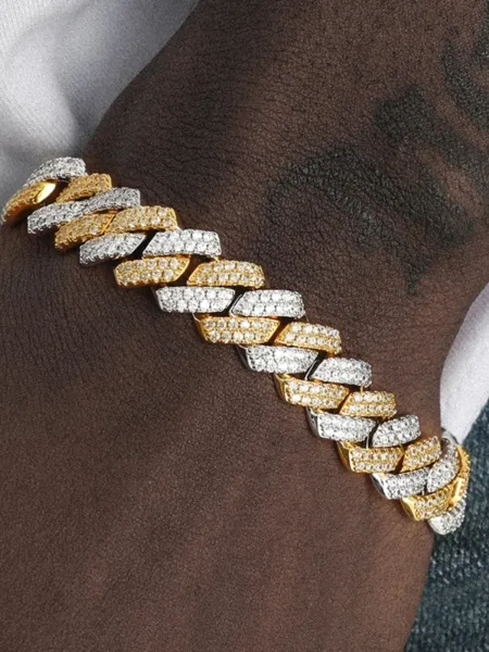 Design Miami Cuban Link Bracelet and Tennis Bracelet Set Silver Jewelry - 4
