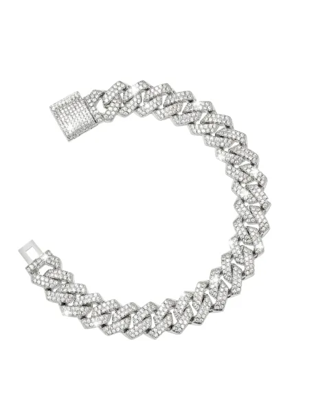 Design Miami Cuban Link Bracelet and Tennis Bracelet Set Silver Jewelry - 5