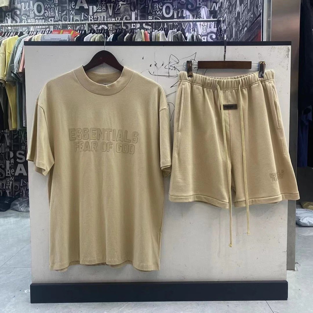 Fear of God Essentials Oversized T-Shirt and Drawstring Shorts Set Sage Green - 4