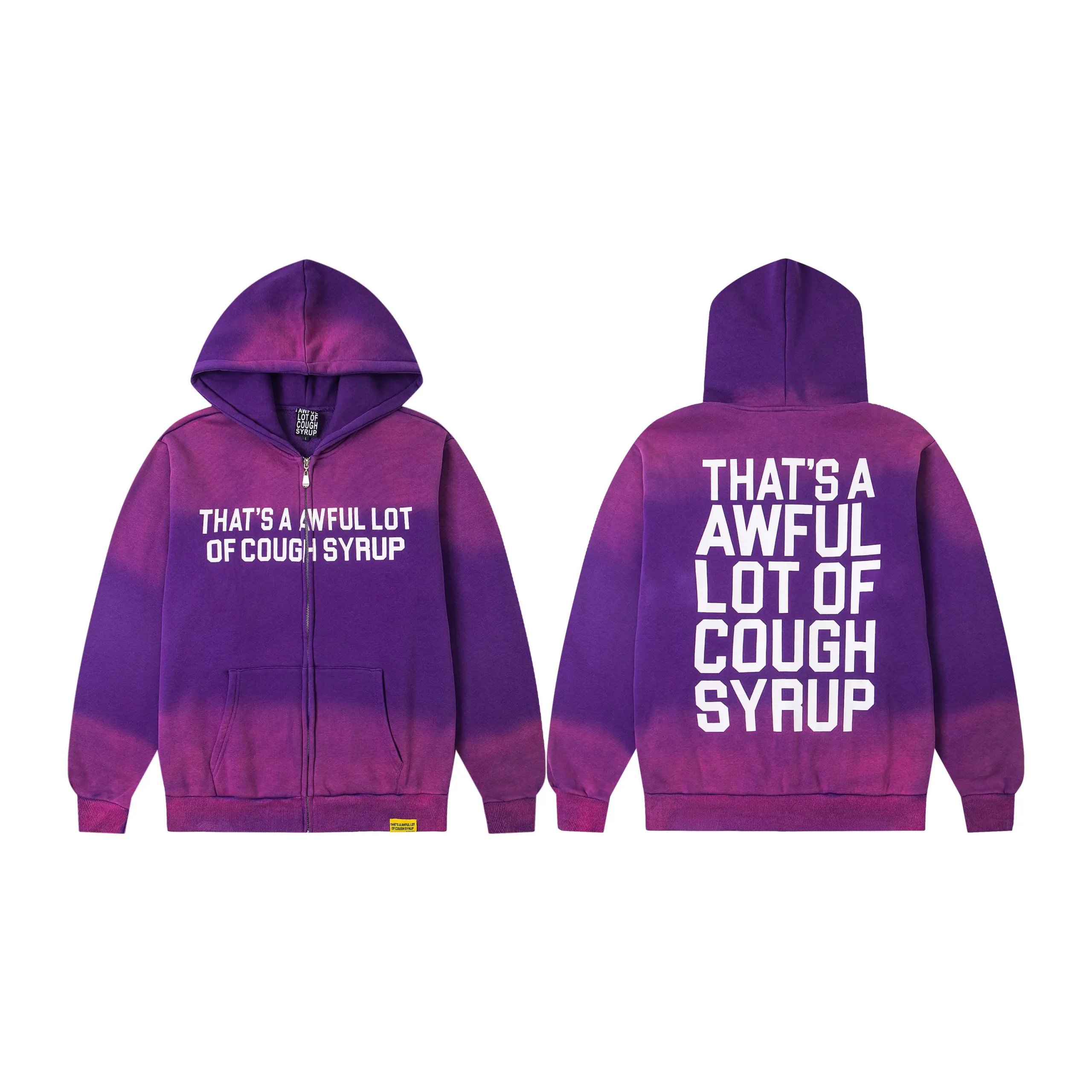 High quality letter printed and brushed hooded set
