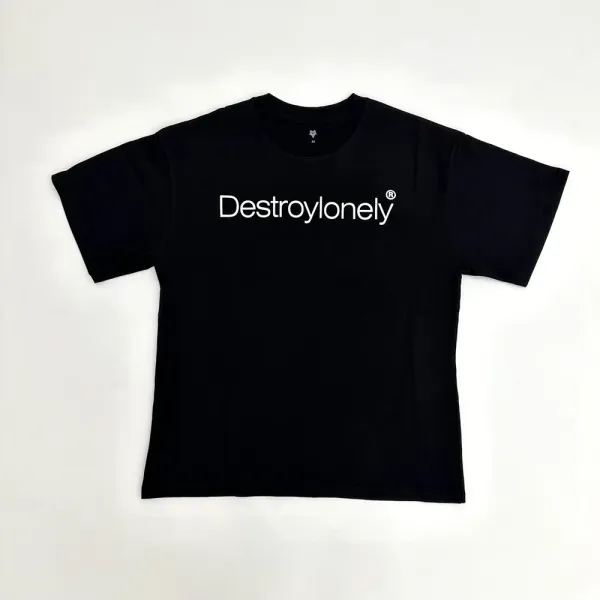 Design Destroylonely Logo Print Black T-Shirt T-Shirts - 1