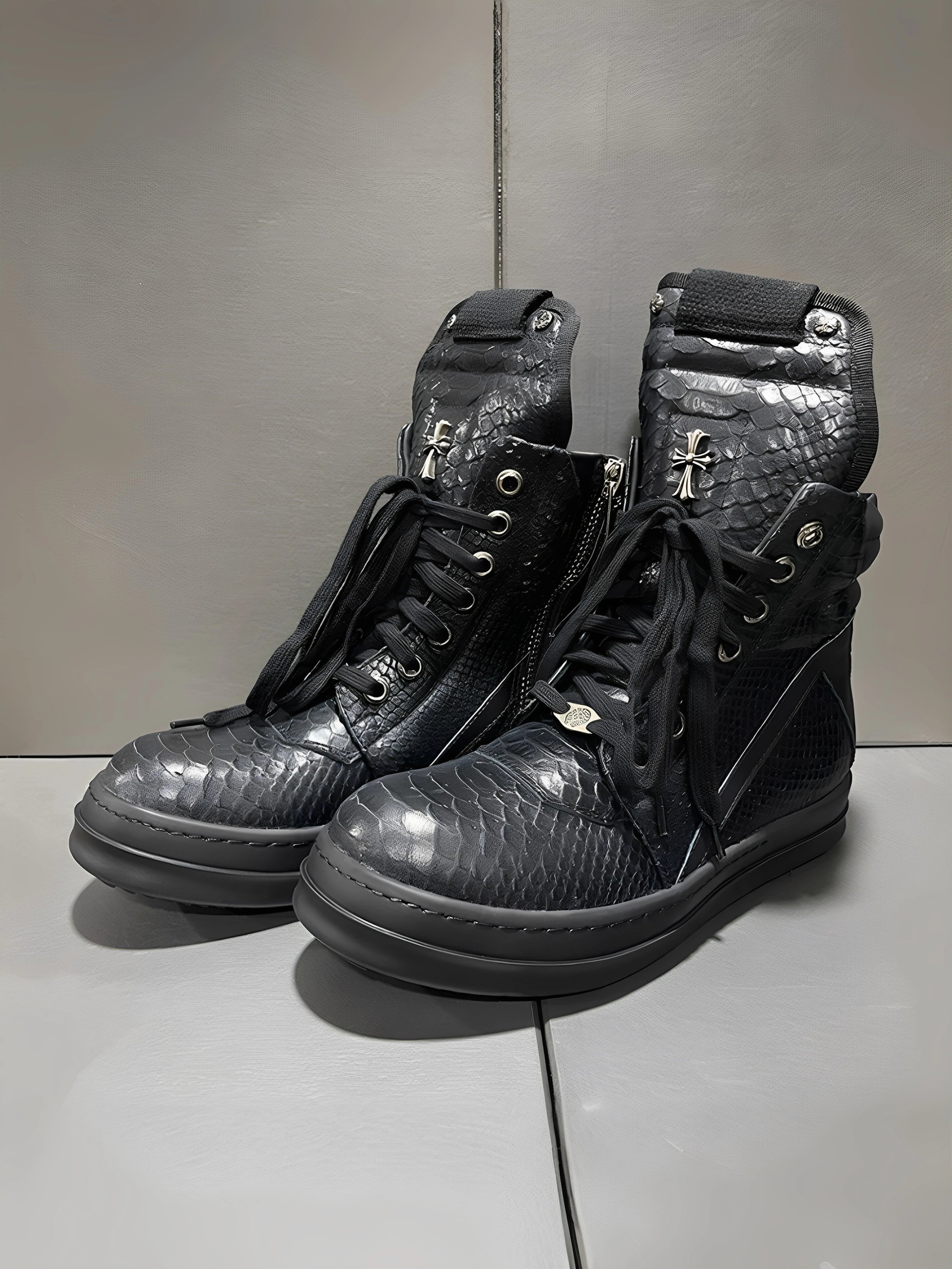 Rick Owens Geobasket Snakeskin X Ch