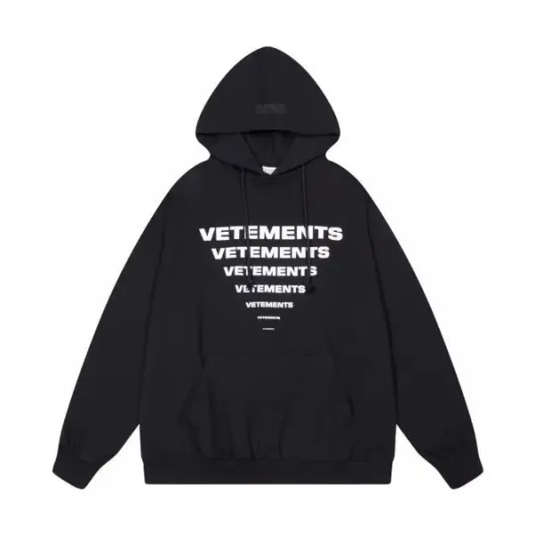 Vetements Repeat Logo Black Hoodie - 1