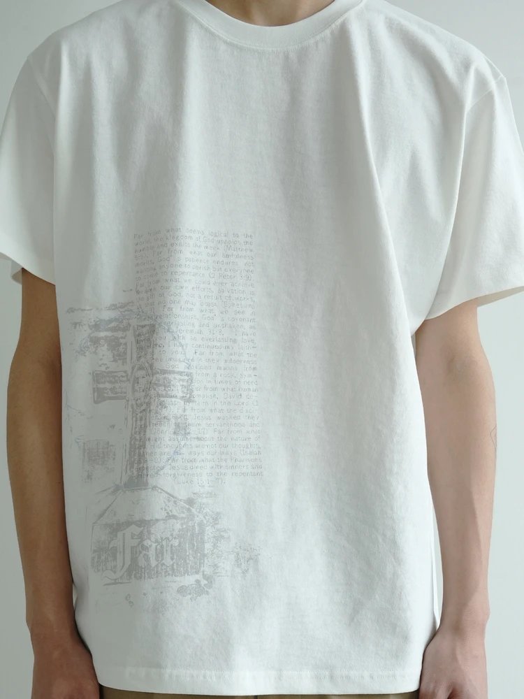 Far From What Scripture Print Oversized T-Shirt White - 3