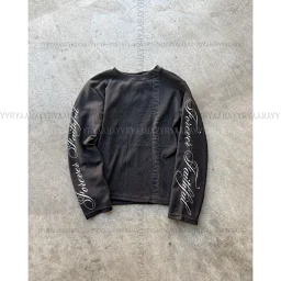 thumbnail for 欧美ins跨境个性暗黑印花拼色圆领卫衣长袖套头T恤打底衫复古Y2K