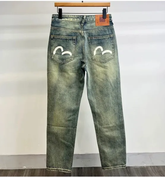 Evisu Fuji Logo Washed Denim Jeans - 1