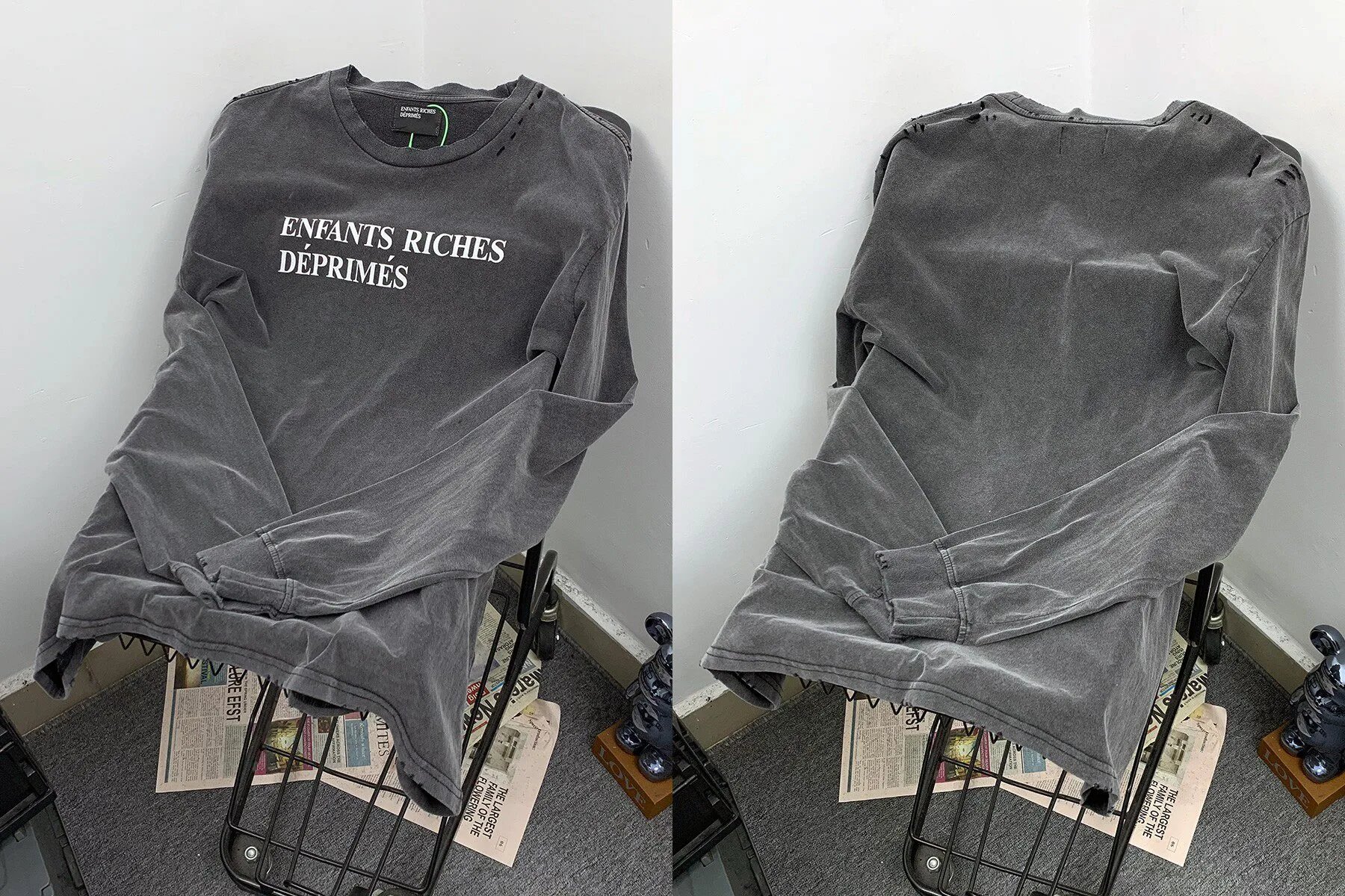 Broken Hole - Old Black - ERD Slogan Long Sleeve
