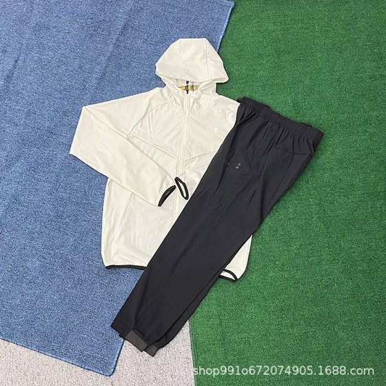 Men's and women's sports suit zipper cardigan pants sports fitness running hooded jacket