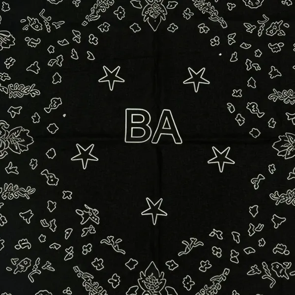 Design Flaneur Atelier Love Lasts Forever Bandana Black Silk Scarf Scarves - 4