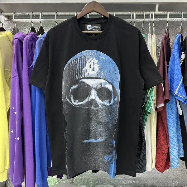 Godspeed Skull Balaclava Print Black T-Shirt - 1