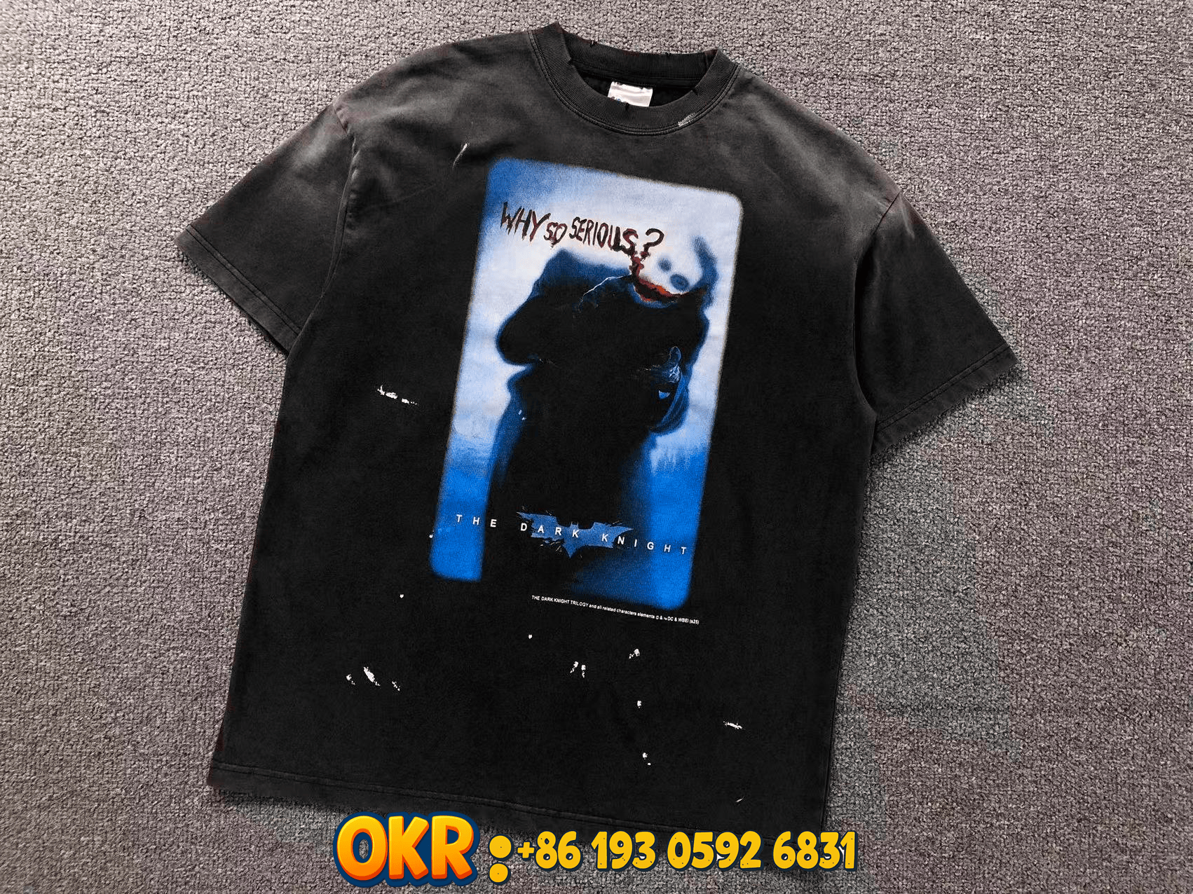 Design Corkcrew A Go Go! Bat Print Distressed Black T-Shirt T-Shirts - 14