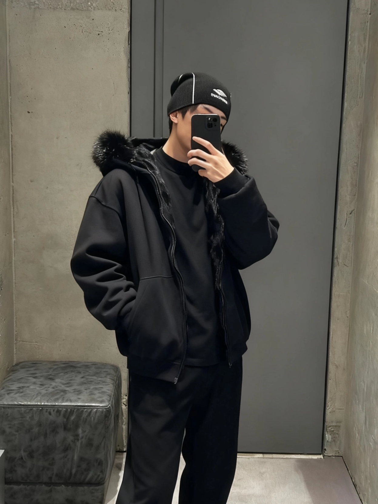 Balenciaga Fur Hoodie