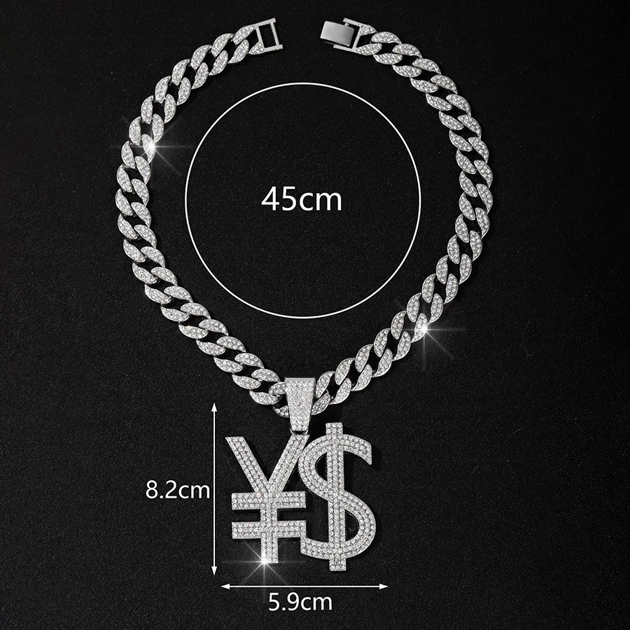Design Currency Symbol Pendant Necklace Gold Jewelry - 3