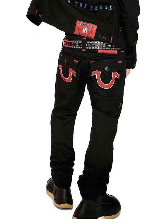 American Street Style Men's Buddha Print Loose Straight-Leg Jeans, Big Size, White Thick Stitch Casual Pants
