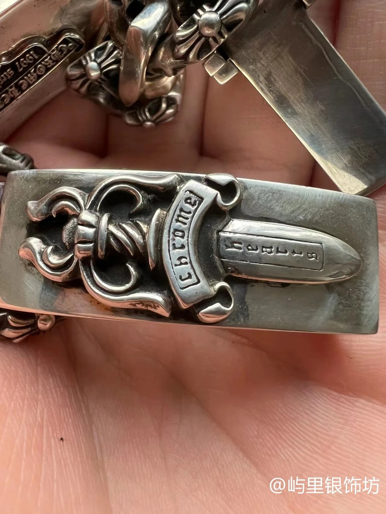 Chrome Hearts Dagger Cross Bracelet Silver - 3