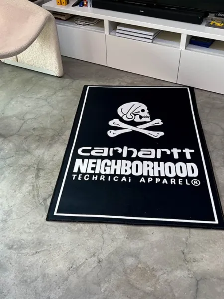 Design WTAPS Brand Logo Rug Black Floor Mat Accessories - 2