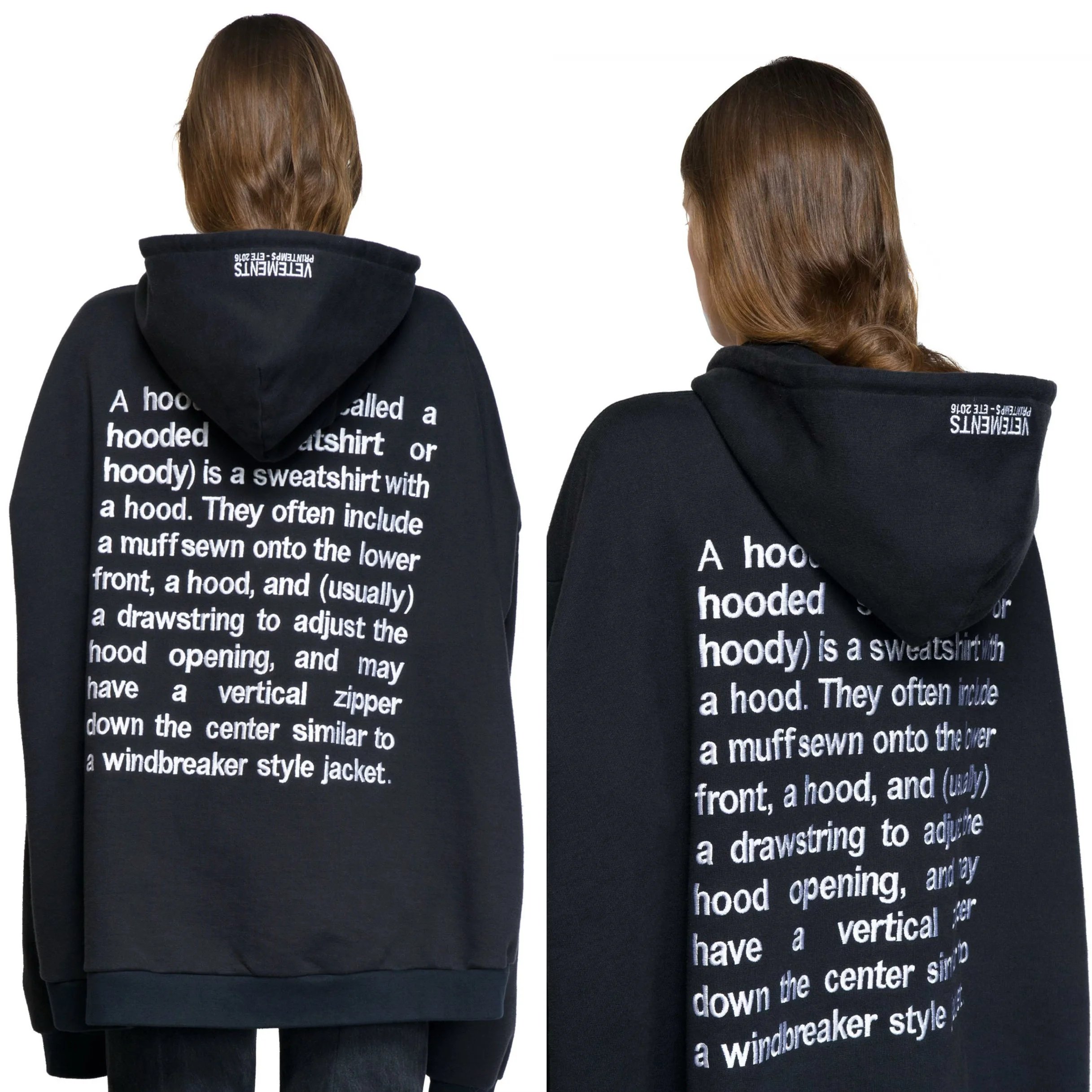 Vetements Definition Hooded Sweatshirt Black Hoodie - 2