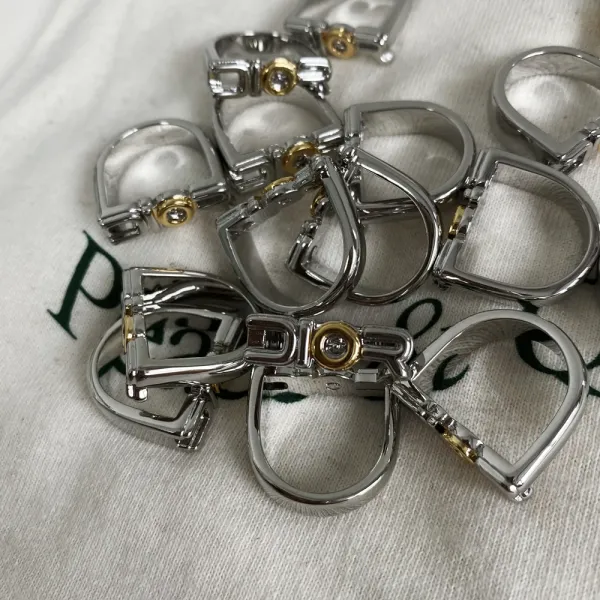 Dior CD Icon Ring Silver and Gold Tone Jewelry - 14
