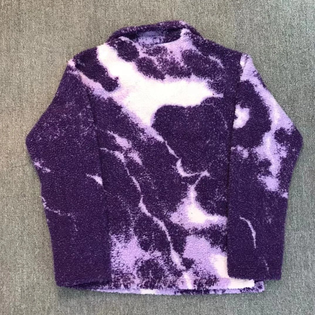 Design CPFM XYZ Fleece Half-Zip Pullover Purple Tie-Dye Outerwear - 5