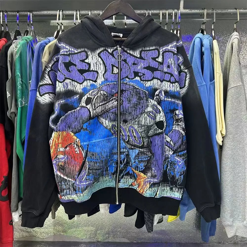 Gallery Dept Valley Sport Dept Black Graphic Zip-Up Hoodie - 9