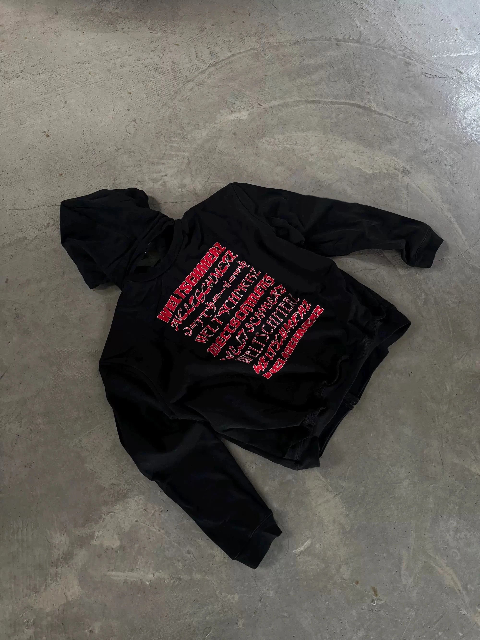 Design Welt schmerz Graphic Print Hoodie Black Hoodie - 4