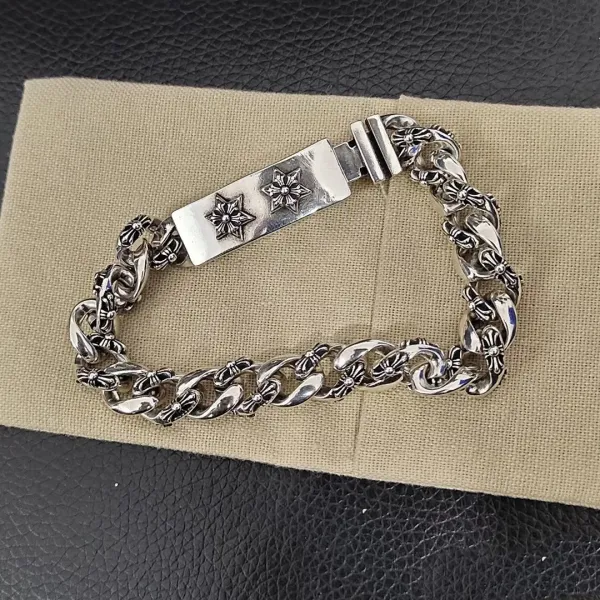 Chrome Hearts Cross Link Bracelet Silver Jewelry - 1