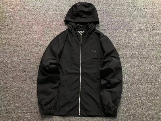 Two-Tone Hooded Jacket with Front Triangle Panel