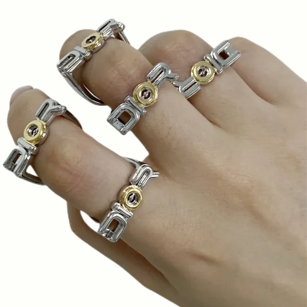 Dior CD Icon Ring Silver and Gold Tone Jewelry - 8