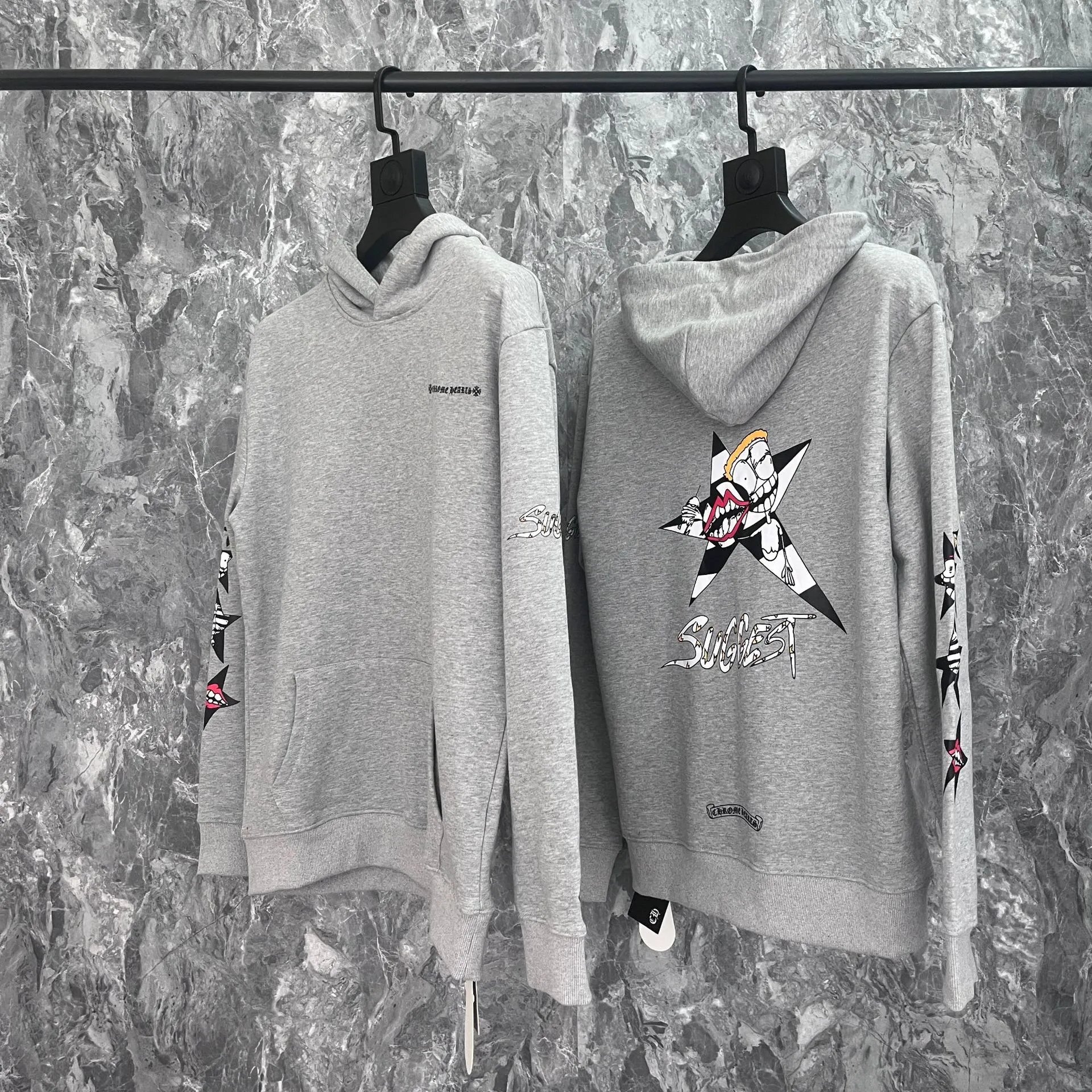Simple and classic hooded gray hoodie