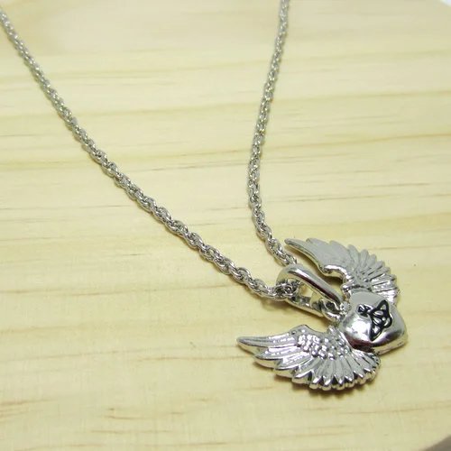 Vivienne Westwood Angel Wing Heart Pendant Necklace Silver Jewelry - 5