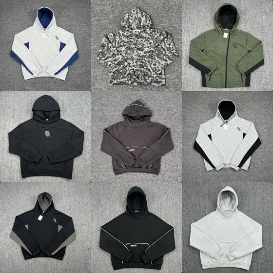 New American fashion brand Mertra patchwork embroidery and velvet high street loose autumn and winter couple sleeve hooded sweatshirt