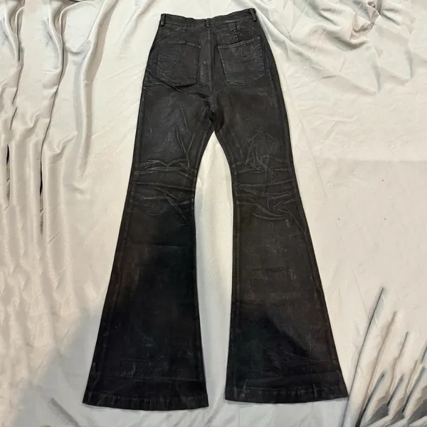 Rick Owens DRKSHDW Distressed Flared Black Jeans - 4