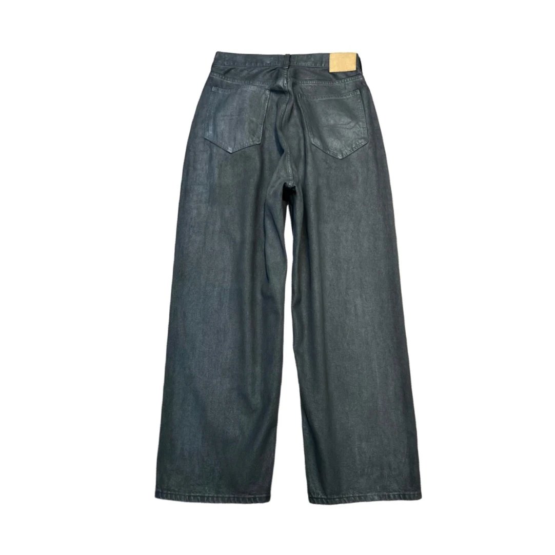 Design Wide-Leg Distressed Black Denim Jeans - 15