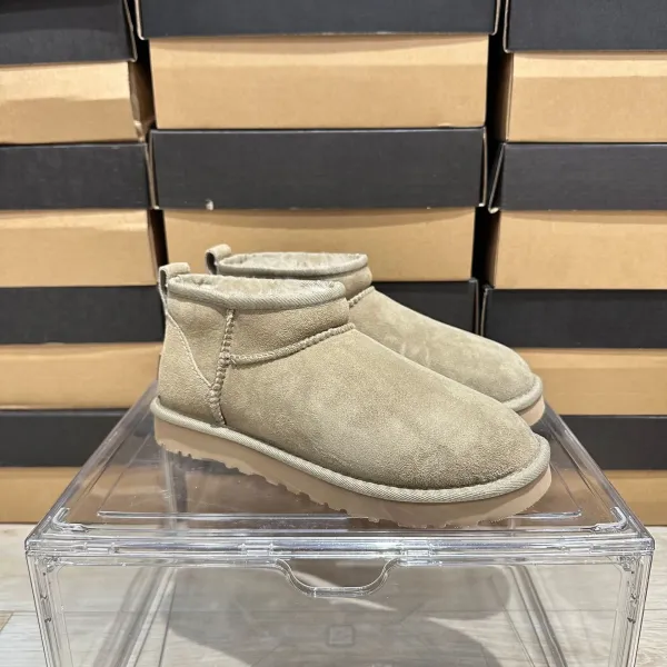 UGG Classic Mini II Beige Suede Boots Snow Boots - 1