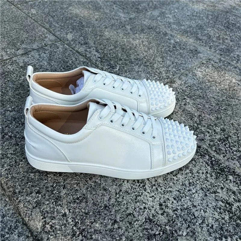 Design Classic Low-Top Leather Sneakers Black / White - 4