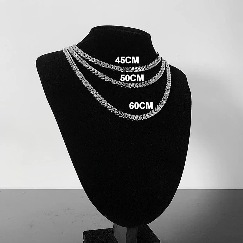 Cuban Link Chain Necklace Silver 45cm / 50cm / 60cm Jewelry