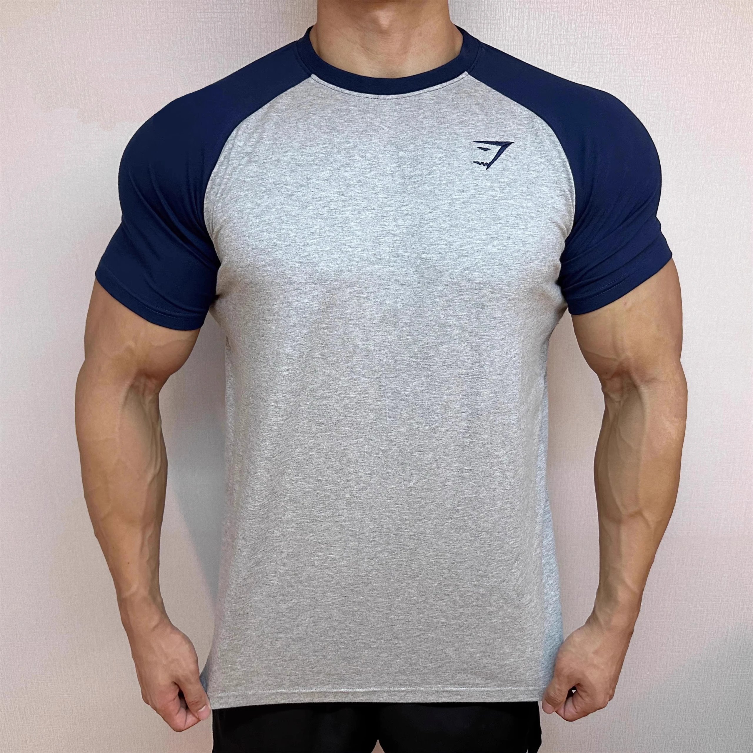 Gymshark T-shirt Raglan Grey Navy