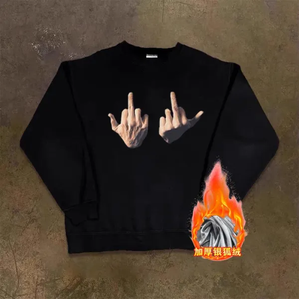 Design Middle Finger Hands Black Hoodie - 3