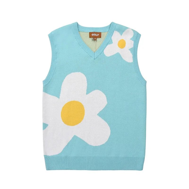 A Bathing Ape GOLF Le Fleur* Leopard Print Knit Vest Green Orange Vest Top - 5