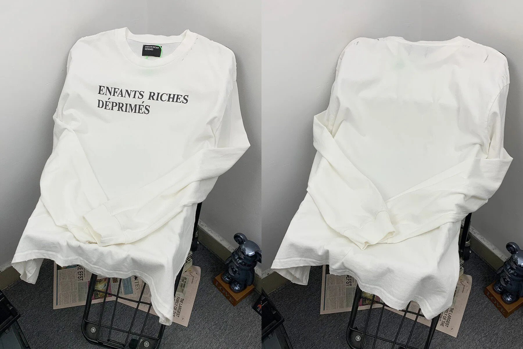 Broken Hole - White - ERD Slogan Long Sleeve